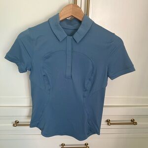 Lululemon quick drying polo shirt size 2  dusty blue